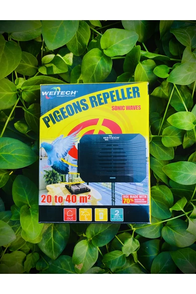 Weitech ultrahangos madárriasztó 50 m2/elemmel működtethető