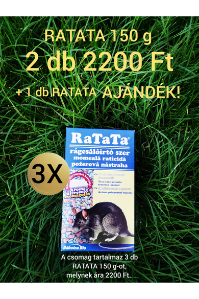 Ratata rágcsálóírtó szer csomag 3x150g
