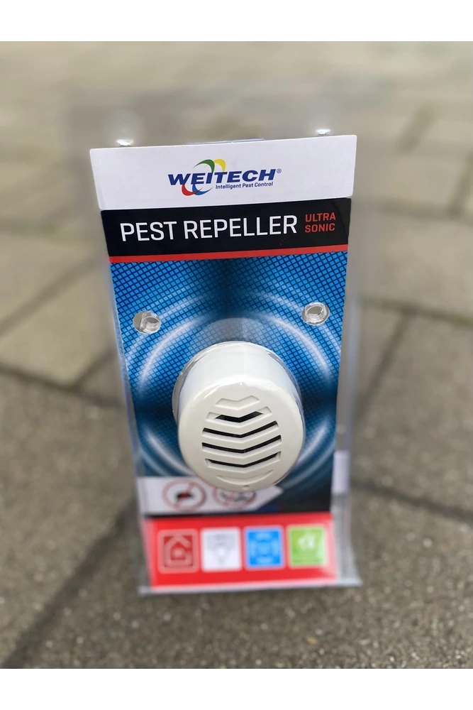 Weitech ultrahangos kártevő riasztó 45 m2/hálózatról működtethető